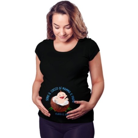 Maglia premaman sono il cocco la cocca di mamma e papà