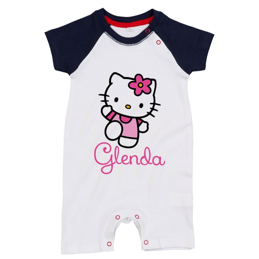 Pagliaccetto neonata personalizzato con nome hello kitty Cartoon