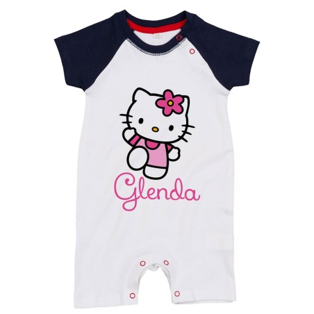 Pagliaccetto neonata personalizzato con nome hello kitty Cartoon