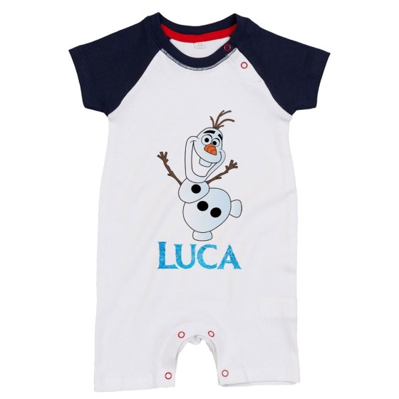 Pagliaccetto neonato personalizzato con nome olaf Cartoon