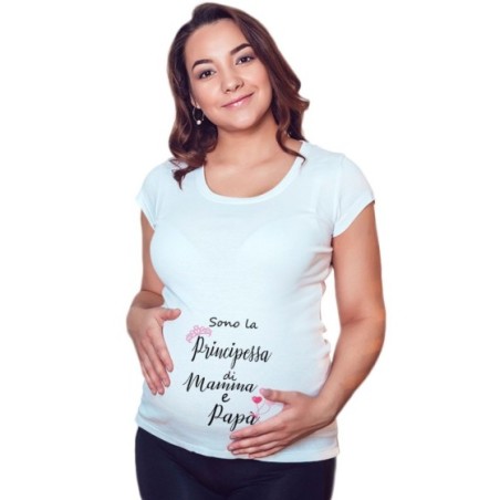 Maglia premaman sono la principessa di mamma e papà