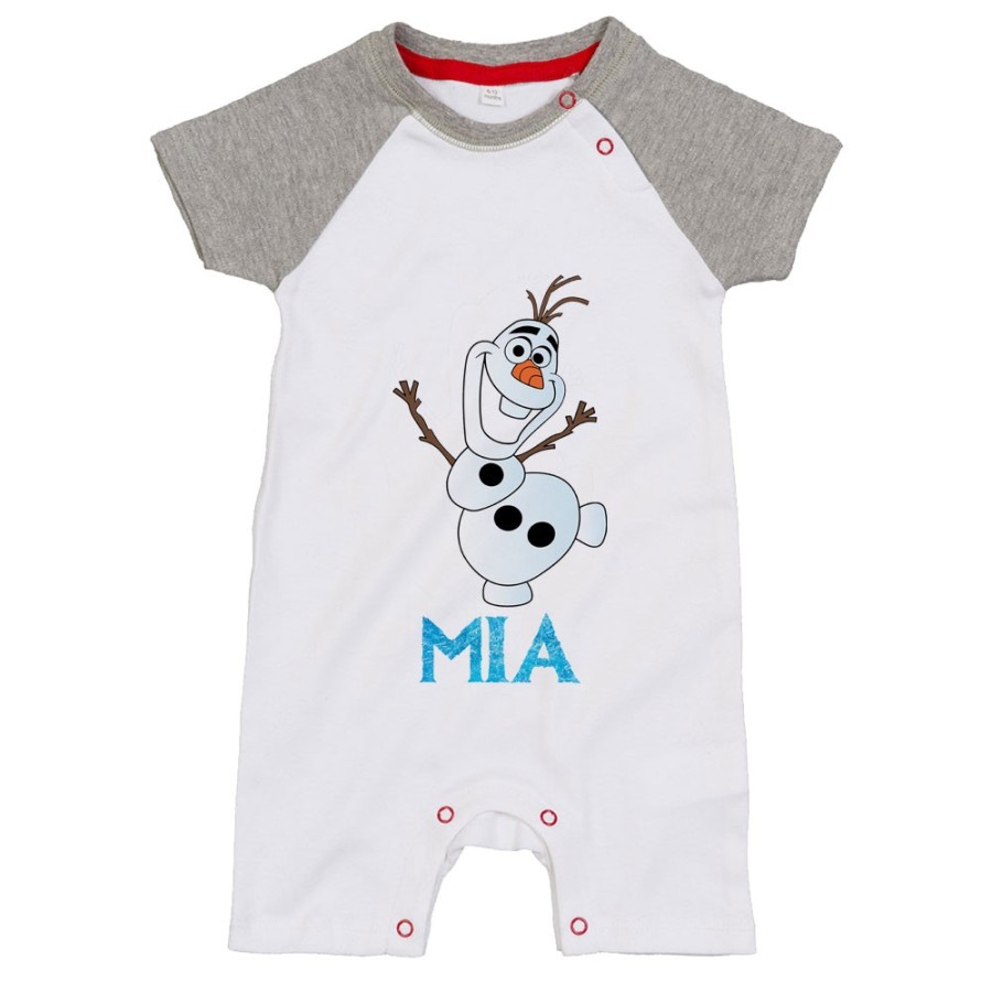 Pagliaccetto neonato personalizzato con nome olaf Cartoon