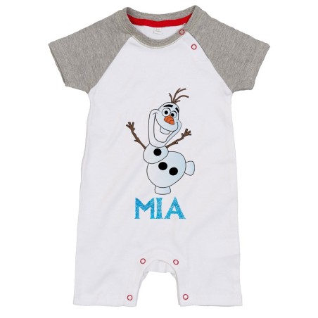 Pagliaccetto neonato personalizzato con nome olaf Cartoon