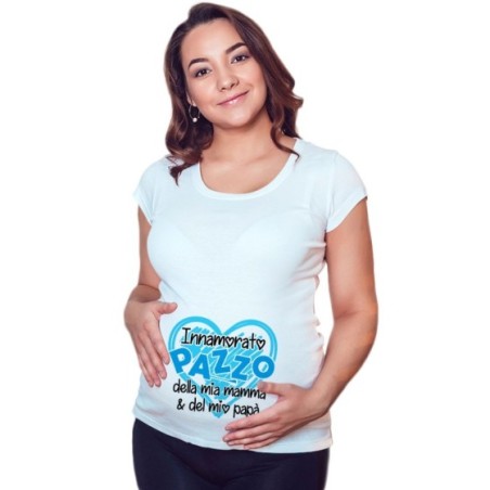 Maglia premaman innamorato pazzo della mia mamma e del...