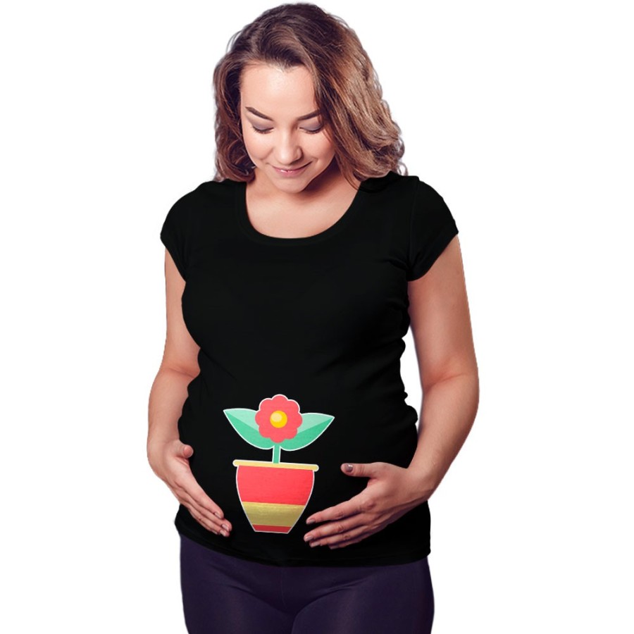 Maglia premaman vasetto con fiorellino Per la famiglia