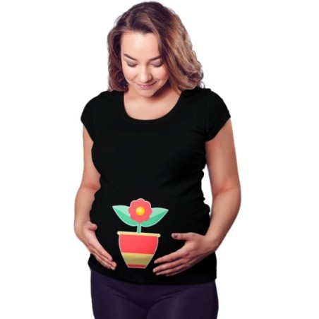 Maglia premaman vasetto con fiorellino Per la famiglia