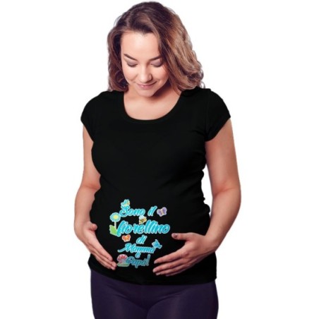 Maglia premaman sono il fiorellino di mamma e papà Per la famiglia