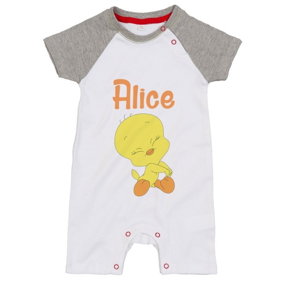 Pagliaccetto neonata personalizzato con nome baby titti coccolosa Cartoon