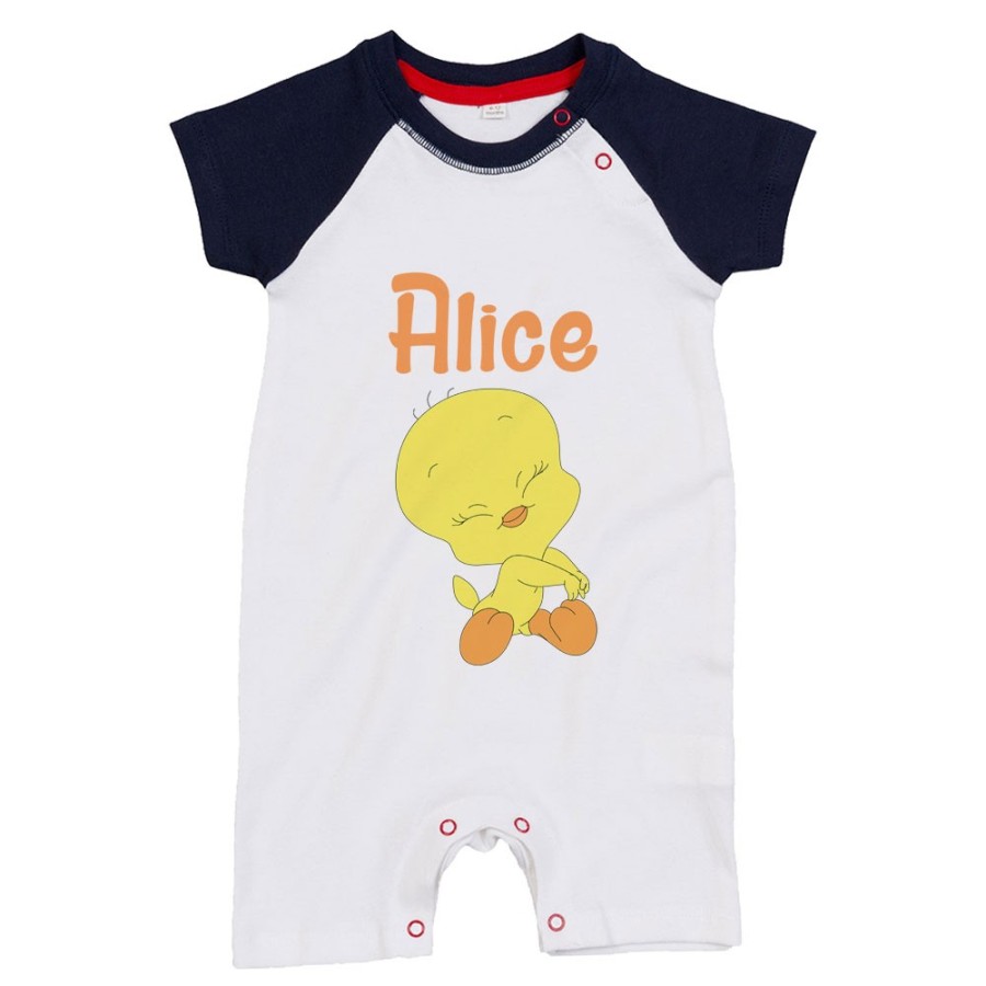 Pagliaccetto neonata personalizzato con nome baby titti coccolosa Cartoon
