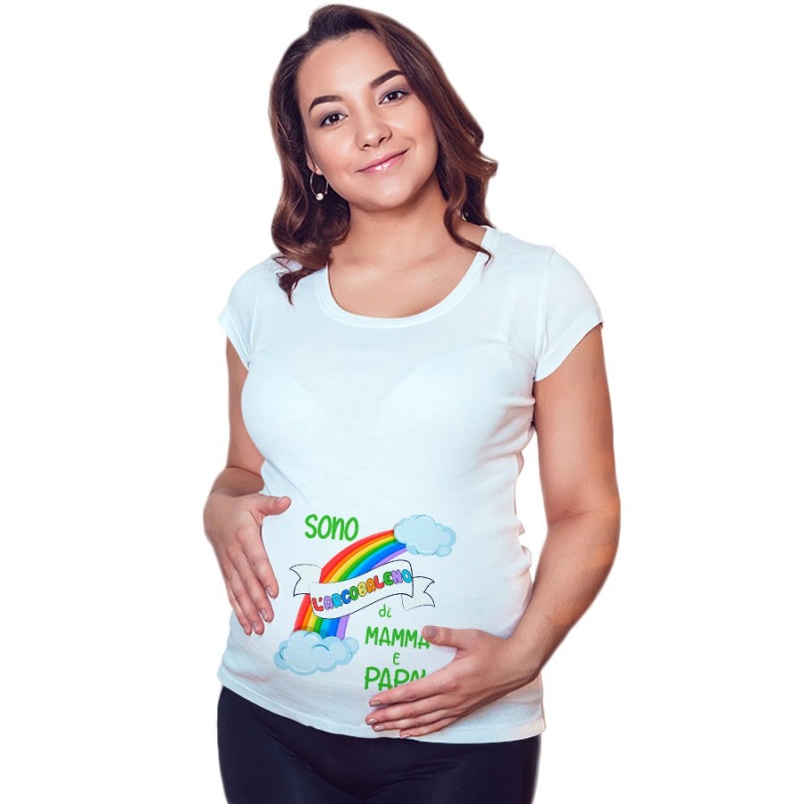 Maglia premaman sono l'arcobaleno di mamma e papà Per la famiglia