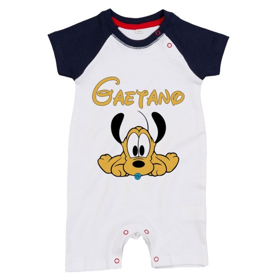 Pagliaccetto neonato personalizzato con nome baby pluto Cartoon
