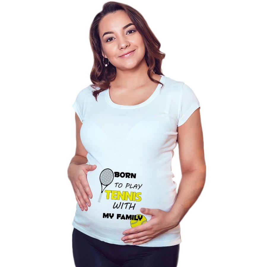 Maglia premaman born to play tennis with my family Per la famiglia