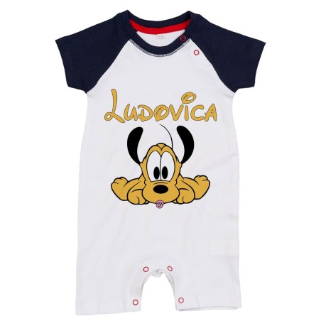 Pagliaccetto neonato personalizzato con nome baby pluto Cartoon