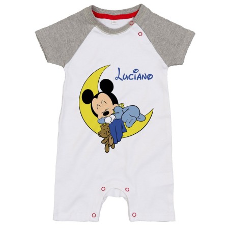 Pagliaccetto neonato personalizzato con nome topolino sleeping Cartoon