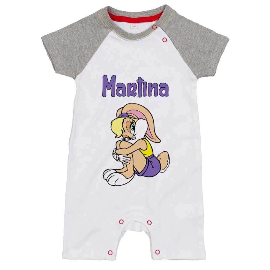 Pagliaccetto neonata personalizzato con nome baby lola bunny Cartoon