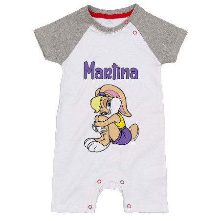 Pagliaccetto neonata personalizzato con nome baby lola bunny