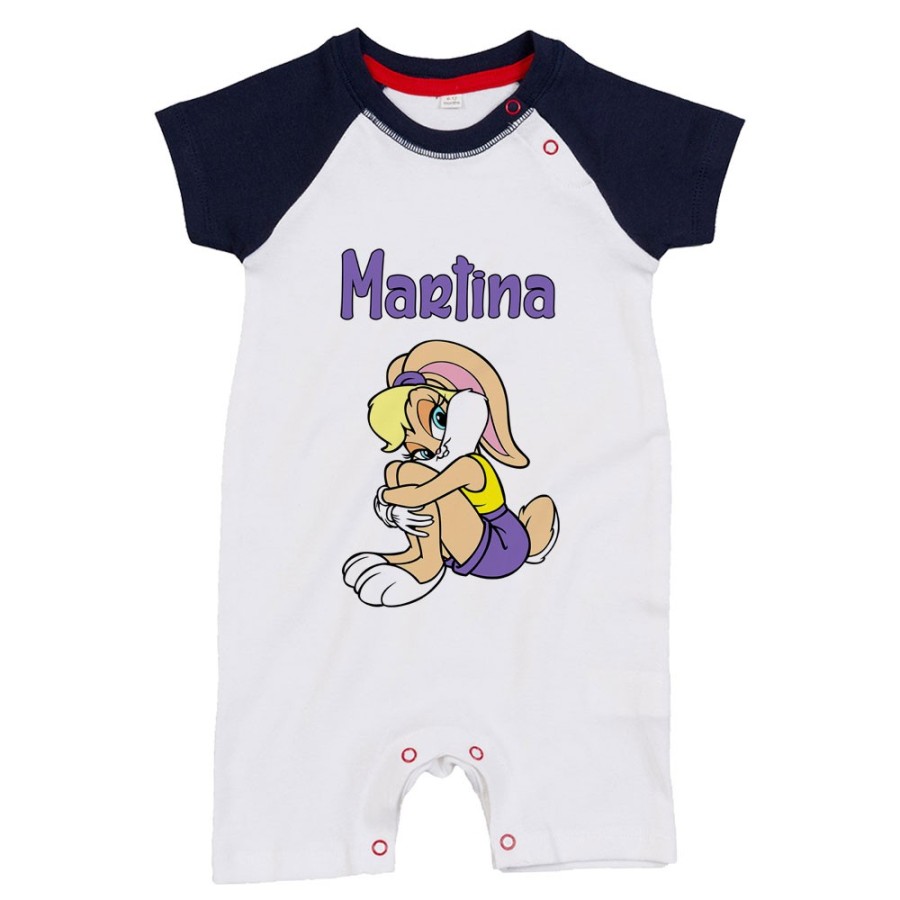 Pagliaccetto neonata personalizzato con nome baby lola bunny Cartoon