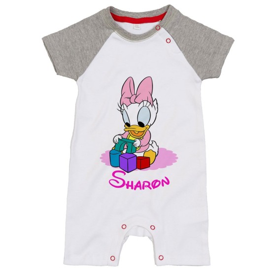 Pagliaccetto neonata personalizzato con nome baby paperina Cartoon