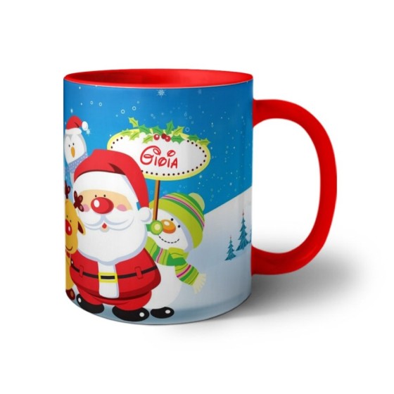 Tazza personalizzata con foto e nome la famiglia di babbo natale Natale 2