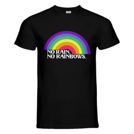Maglia uomo no rain no rainbows Frasi