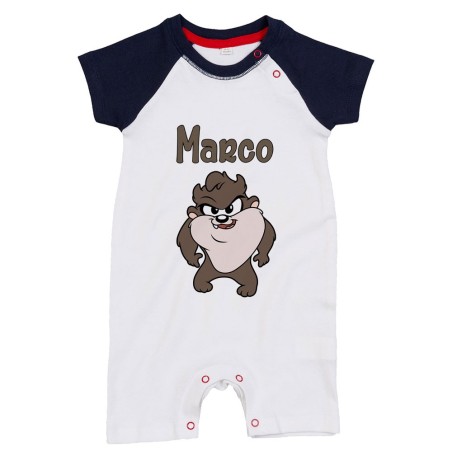Pagliaccetto neonato personalizzato con nome baby tazmania