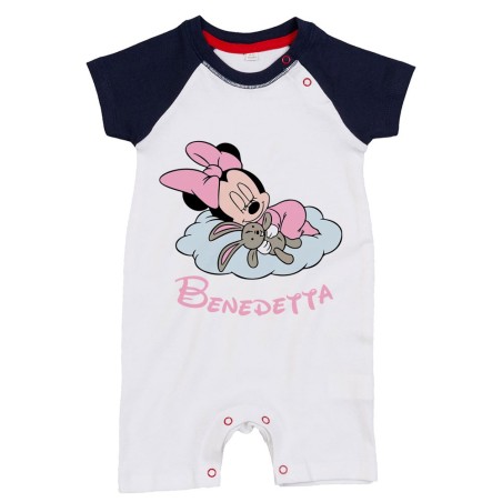 Pagliaccetto neonata personalizzato con nome minnie sleeping Cartoon