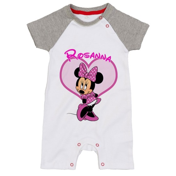 Pagliaccetto neonata personalizzato con nome minnie Cartoon