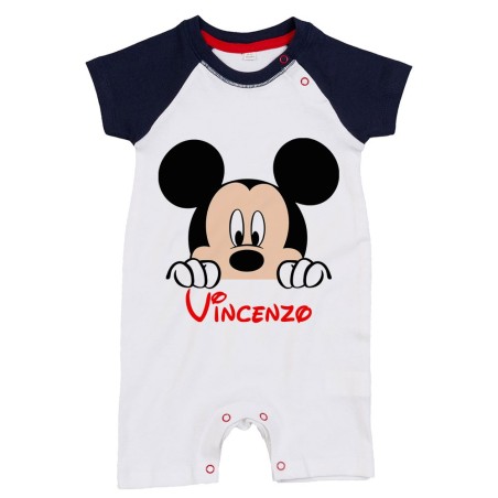 Pagliaccetto neonato personalizzato con nome topolino che...