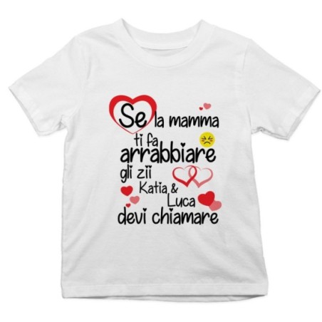 T-shirt bambino personalizzata  nome se mamma ti fa...