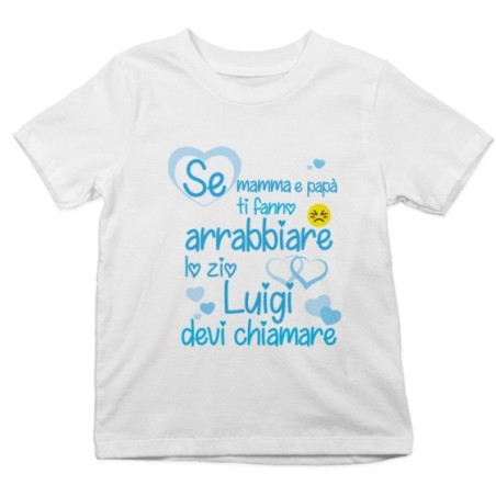 T-shirt bambino personalizzata  nome se mamma e papà ti...