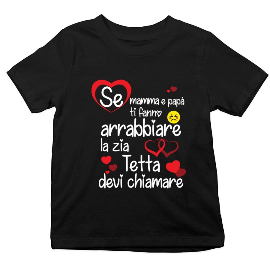 T-shirt bambino personalizzata  nome se mamma e papà ti fanno arrabbiare lo zio gli zii devi chiamare Per gli zii