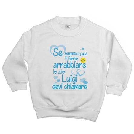 Felpa bambino personalizzata  nome se mamma e papà ti...