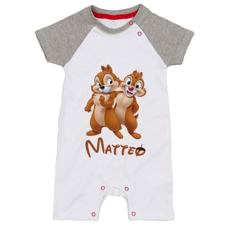 Pagliaccetto neonato personalizzato con nome cip e ciop Cartoon