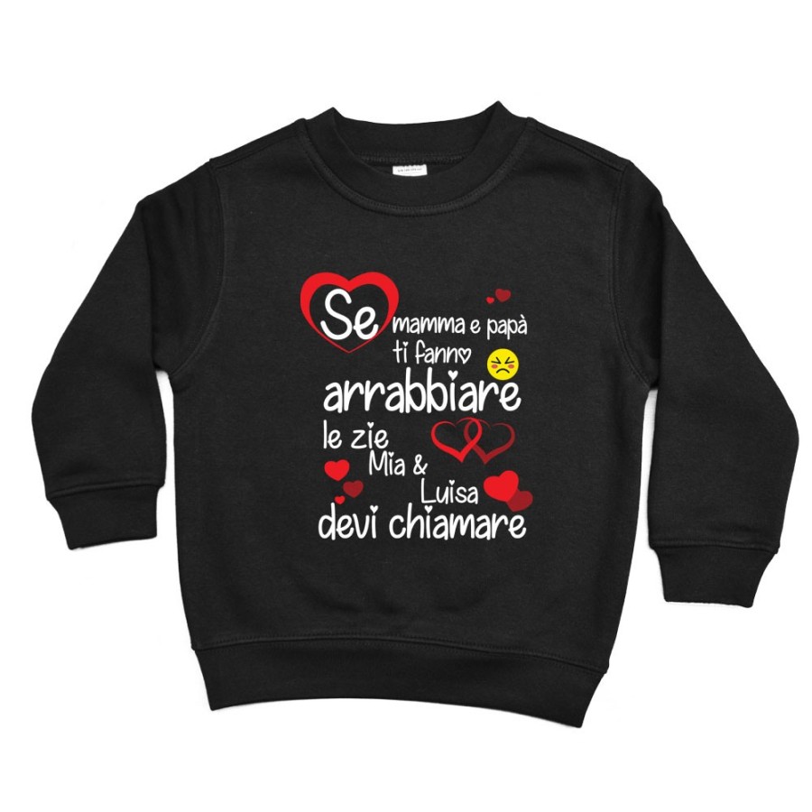 Felpa bambino personalizzata  nome se mamma e papà ti fanno arrabbiare lo zio gli zii devi chiamare Per gli zii