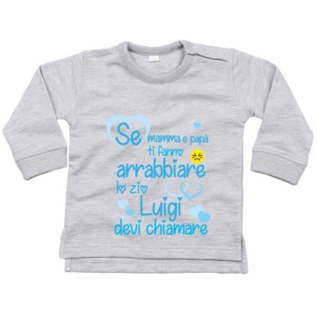 Felpa neonato personalizzata  nome se mamma e papà ti...