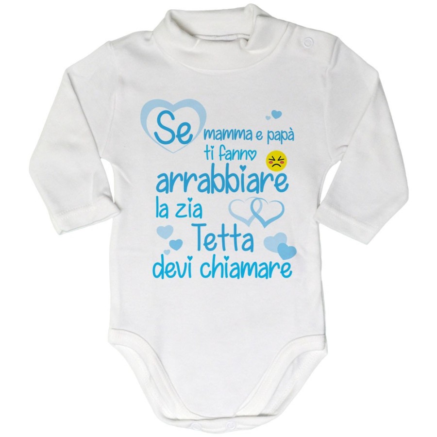 Body lupetto neonato personalizzato  nome se mamma e papà ti fanno arrabbiare lo zio gli zii devi chiamare Per gli zii