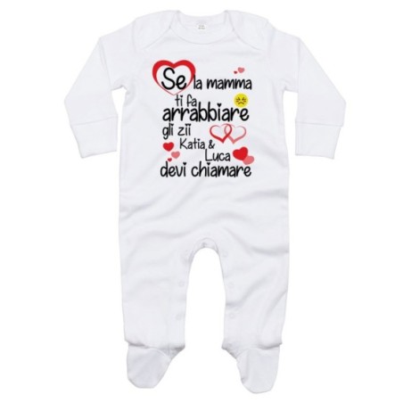 Tutina neonato personalizzata  nome se mamma ti fa...