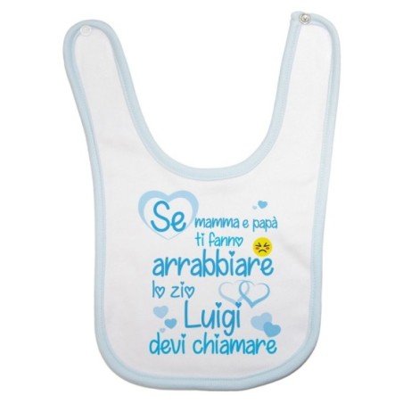 Bavaglino neonato personalizzato  nome se mamma e papà ti...