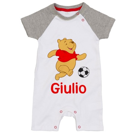 Pagliaccetto neonato personalizzato con nome winnie con il pallone Cartoon
