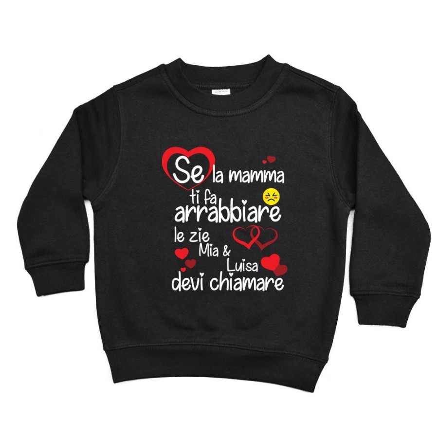 Felpa bambino personalizzata  nome se mamma ti fa arrabbiare lo zio gli zii devi chiamare Per gli zii