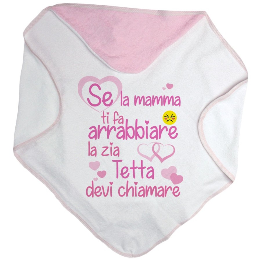 Accappatoio neonato personalizzato  nome se mamma ti fa arrabbiare lo zio gli zii devi chiamare Per gli zii