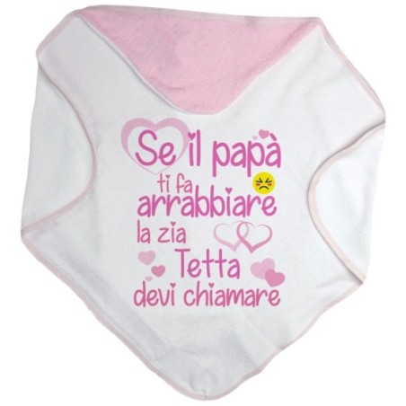 Accappatoio neonato personalizzato  nome se papà ti fa...