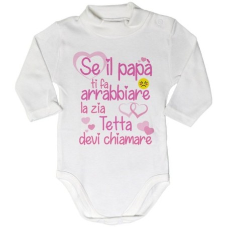 Body lupetto neonato personalizzato  nome se papà ti fa...