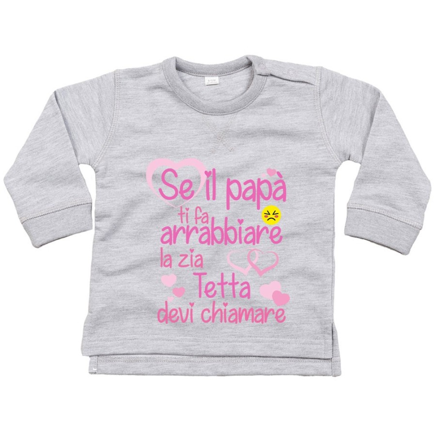 Felpa neonato personalizzata  nome se papà ti fa arrabbiarelo zio gli zii devi chiamare Per gli zii