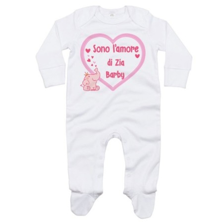 Tutina neonato personalizzata  nome sono amore di zio...