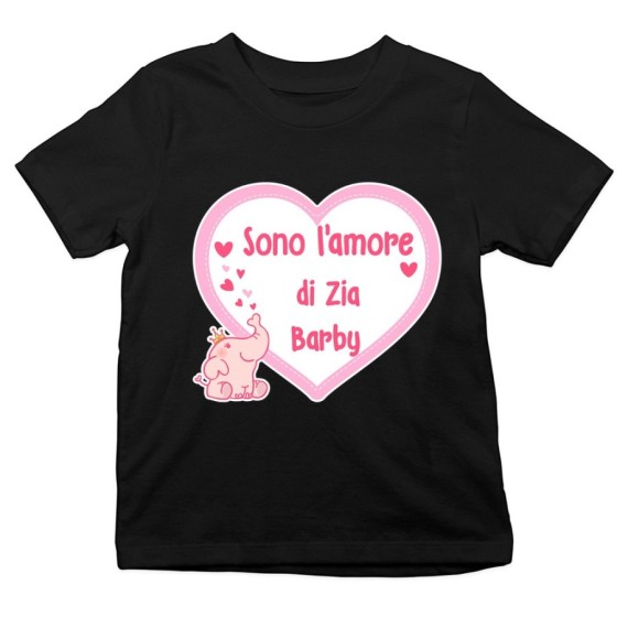 T-shirt bambino personalizzata  nome sono amore di zio degli zii Per gli zii