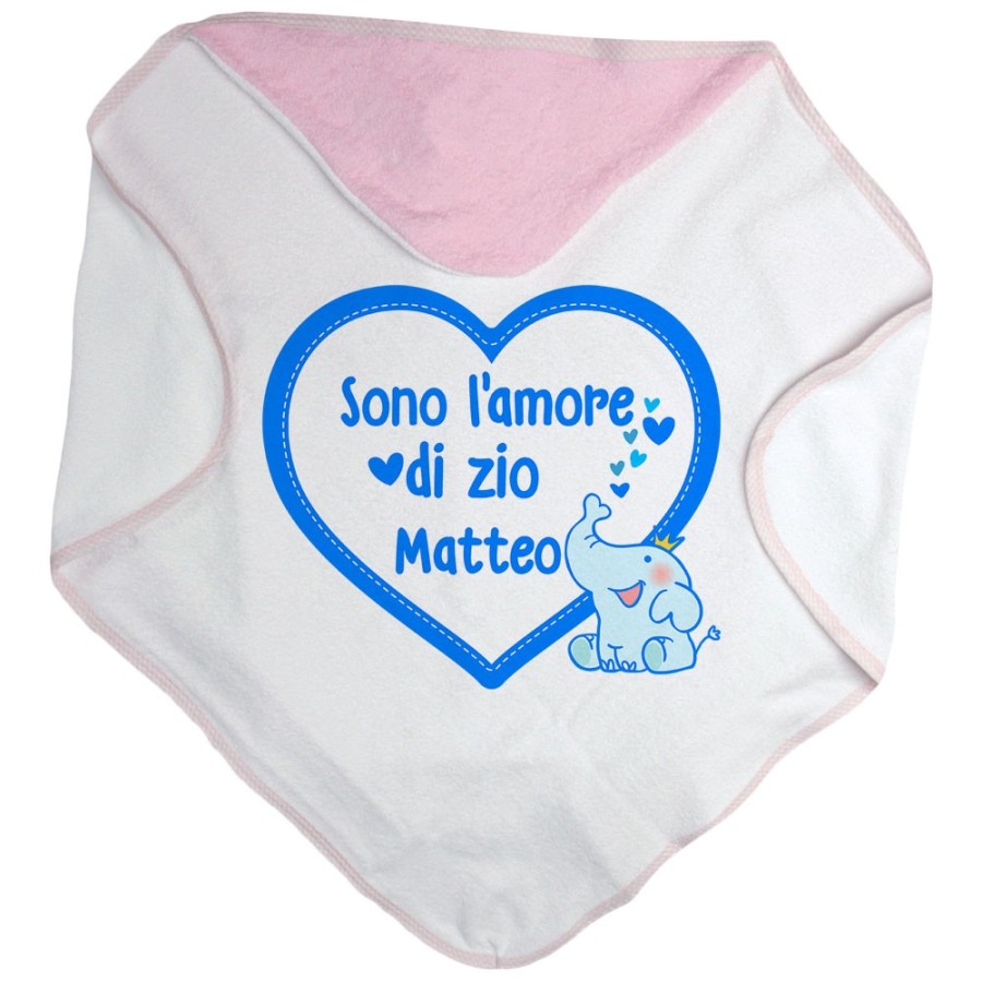 Accappatoio neonato personalizzato  nome sono amore di zio degli zii Per gli zii