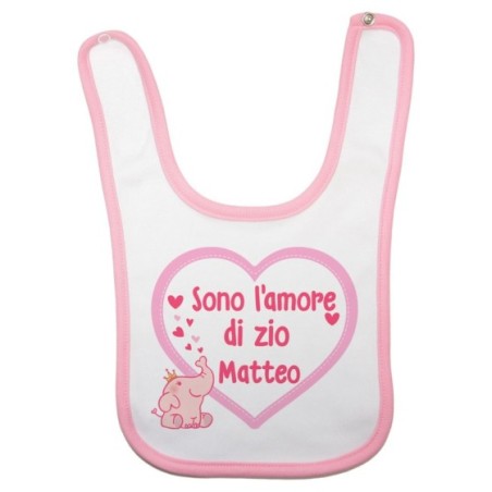 Bavaglino neonato personalizzato  nome sono amore di zio degli zii Per gli zii