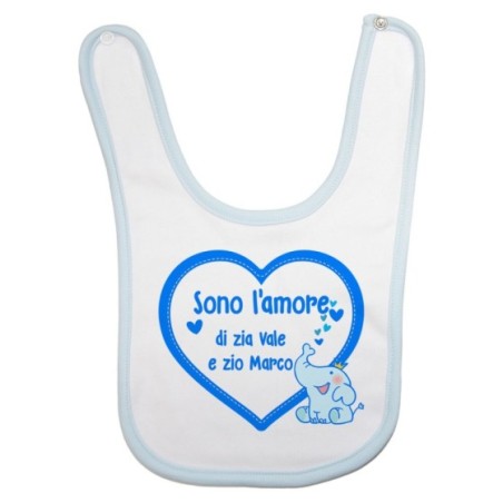 Bavaglino neonato personalizzato  nome sono amore di zio degli zii Per gli zii