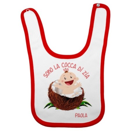 Bavaglino neonato personalizzato  nome sono il cocco di...